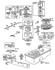 Fuel Tank Assembly A/C,rewind Diagram and Parts List for 110902-1114-XX  Briggs and Stratton Engine